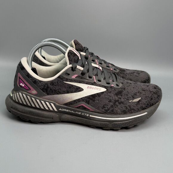 Brooks Shoes - Brooks Adrenaline GTS 23 Womens 8.5 Black Gray Low Top Running Athletic Sneakers